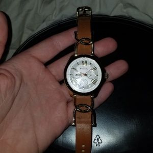 Fossil Leather Boyfriend Watch